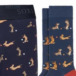 Estuche regalo b&oacute;xer + calcetin fantas&iacute;a perrito