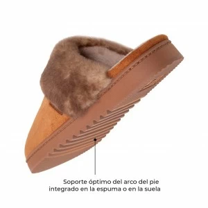 Zapatilla Chinela abierta gamuza con suela goma