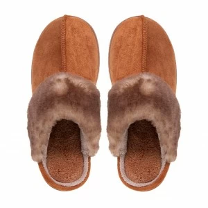 Zapatilla Chinela abierta gamuza con suela goma