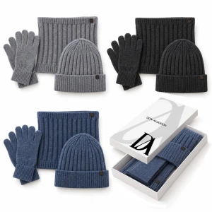 Conjunto de gorro, braga y guantes tactiles caja