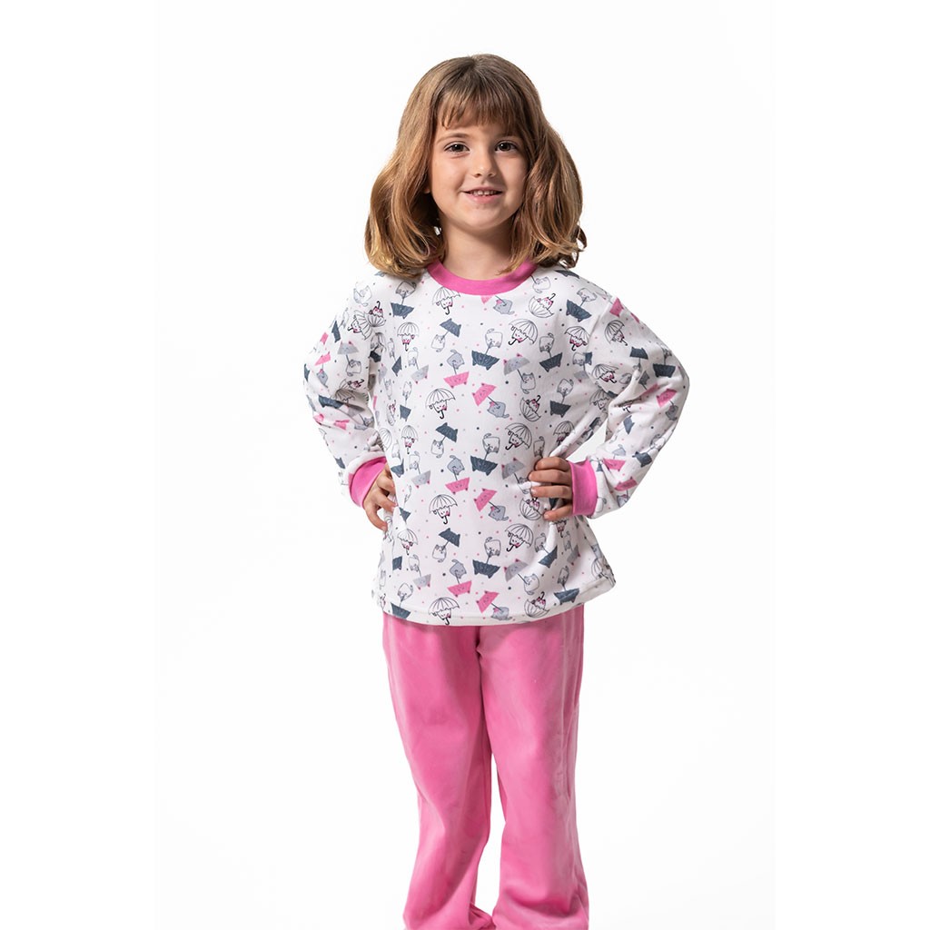 Pijama manga larga niña estampado
