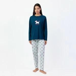 Pijama largo mujer algod&oacute;n perrito Lou Lou