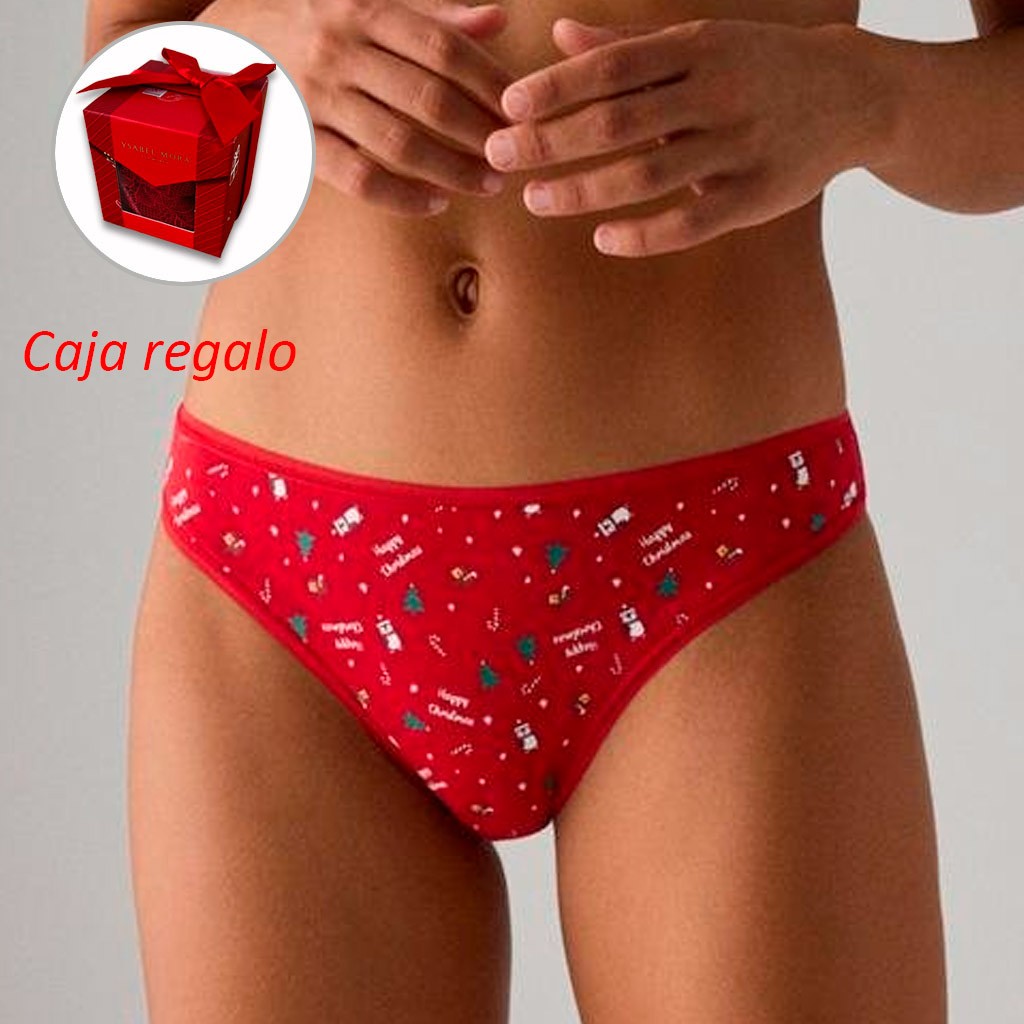 Braga bikini mujer algodón estampado cajita regalo