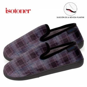 Zapatilla cerrada hombre tejido de cuadros
