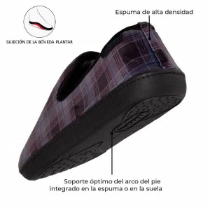 Zapatilla cerrada hombre tejido de cuadros