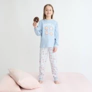 Pijama manga larga ni&ntilde;a dibujo galletas