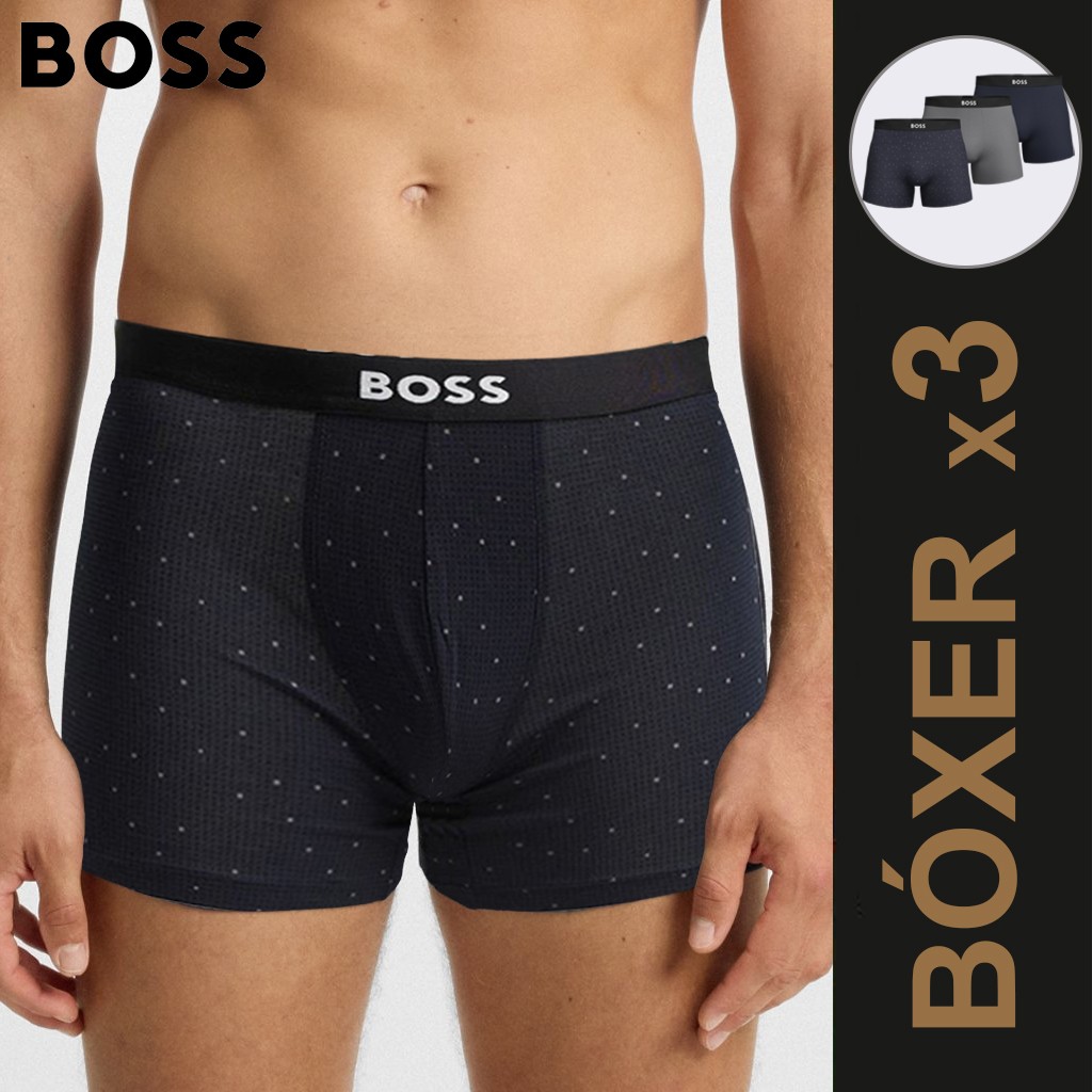 Bóxer hombre pack x 3 fantasia + liso dynamics