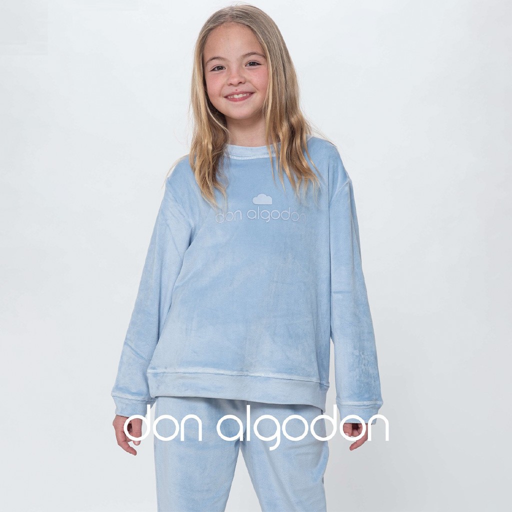 Pijama juvenil terciopelo azul