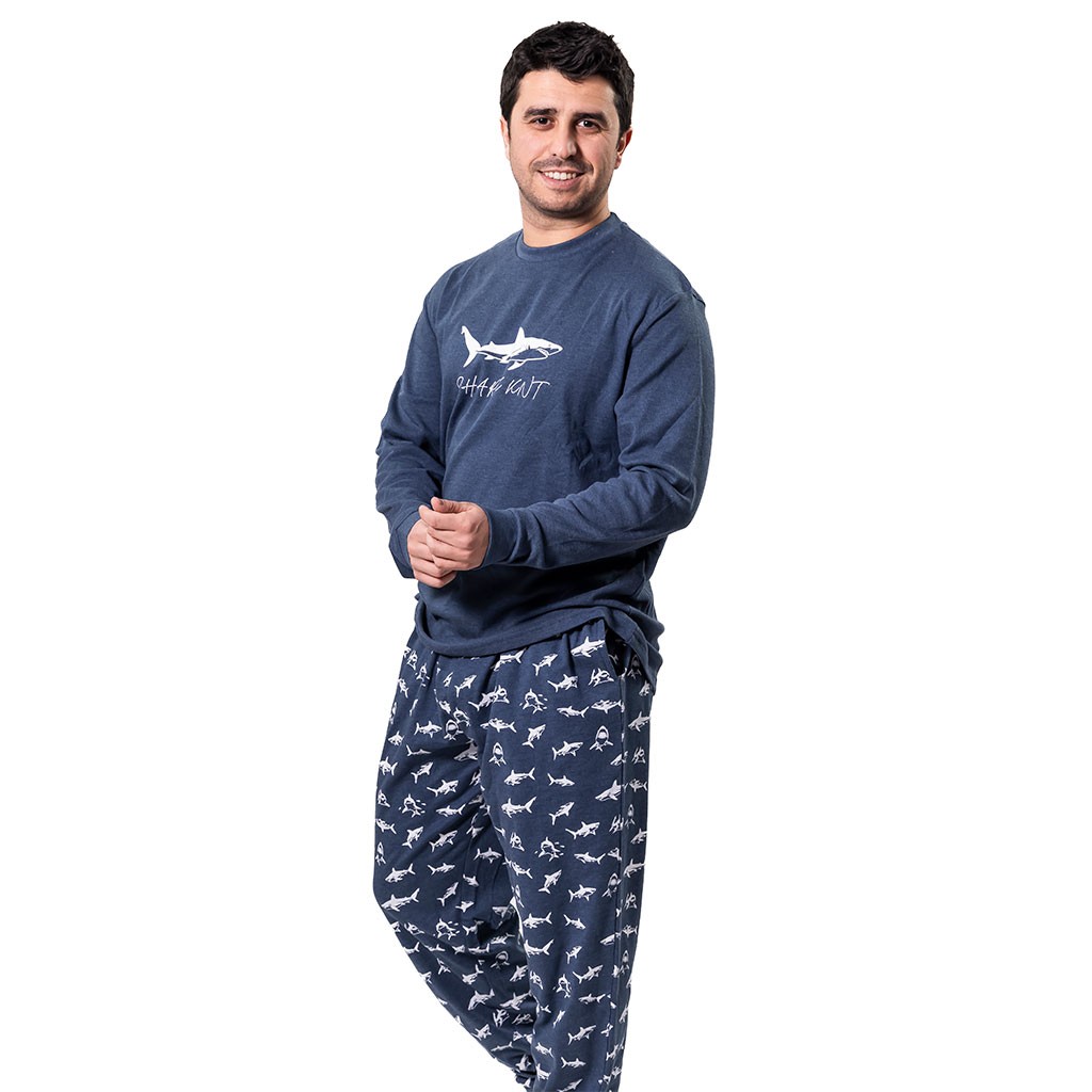 Pijama hombre manga larga Tiburon