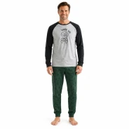 Pijama algod&oacute;n hombre manga larga