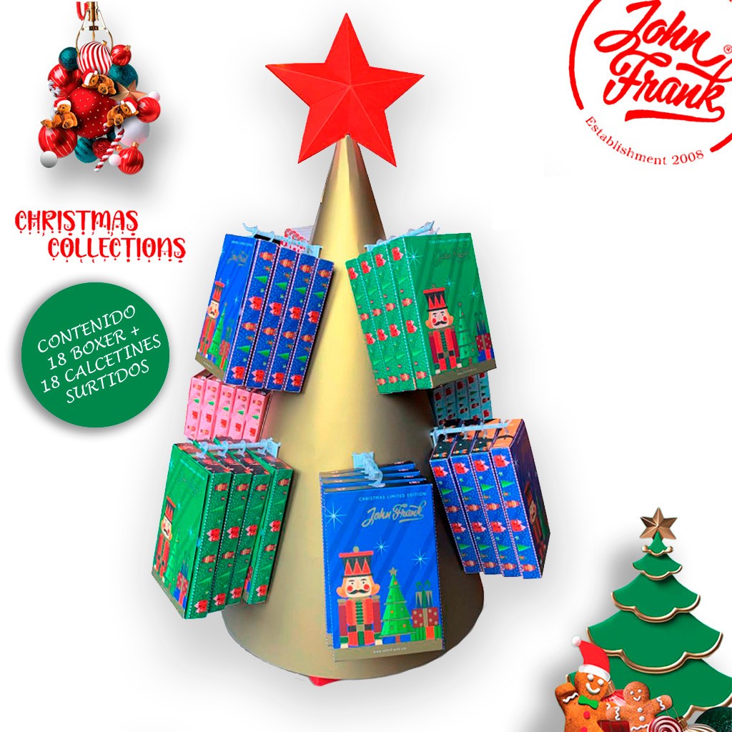 Expositor arbol 18 bóxer y 18 calcetínes surtidos