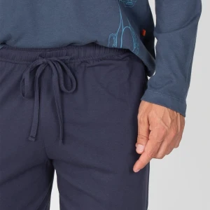 Pijama hombre manga larga tonos azules