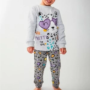 Pijama ni&ntilde;a estampado manga larga