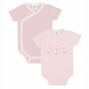 Body beb&eacute; manga corta rosa pack 2