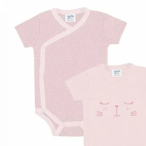 Body beb&eacute; manga corta rosa pack 2