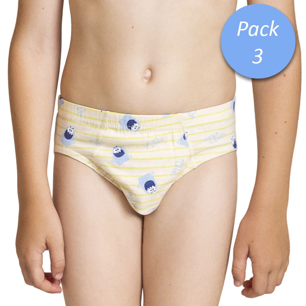 Slip niño Algodón 100% pack 3 surtidos