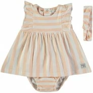 Vestido beb&eacute; algod&oacute;n rayas con braguita