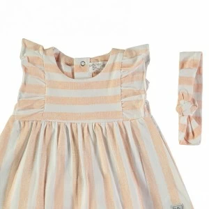Vestido beb&eacute; algod&oacute;n rayas con braguita