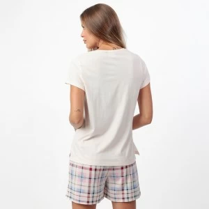 Pijama mujer manga corta pantal&oacute;n cuadros
