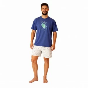 Pijama manga corta hombre algod&oacute;n