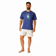 Pijama manga corta hombre algod&oacute;n