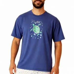 Pijama manga corta hombre algod&oacute;n
