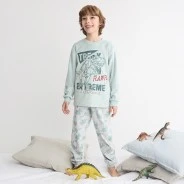 Pijama largo ni&ntilde;o estampado dinosaurios