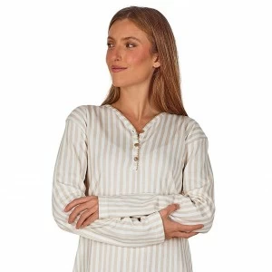 Camis&oacute;n algod&oacute;n mujer manga larga rayas
