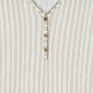 Camis&oacute;n algod&oacute;n mujer manga larga rayas