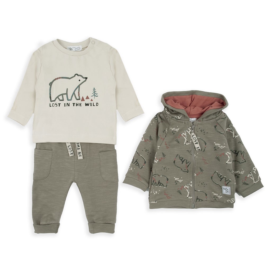 Conjunto exterior bebé 3 piezas algodón