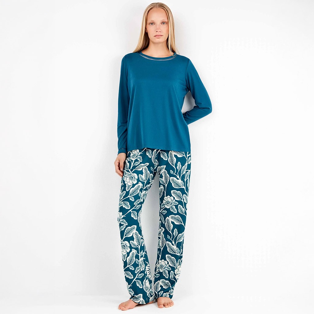 Pijama manga larga mujer estampado