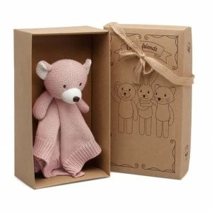 Dudu de algod&oacute;n 100% osito rosa en caja regalo