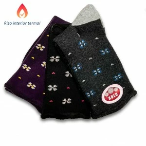 Calcet&iacute;n mujer pack 3 rizo interior pu&ntilde;o rulo 