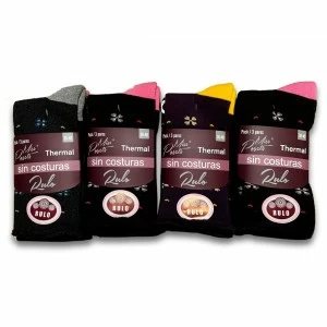 Calcet&iacute;n mujer pack 3 rizo interior pu&ntilde;o rulo 