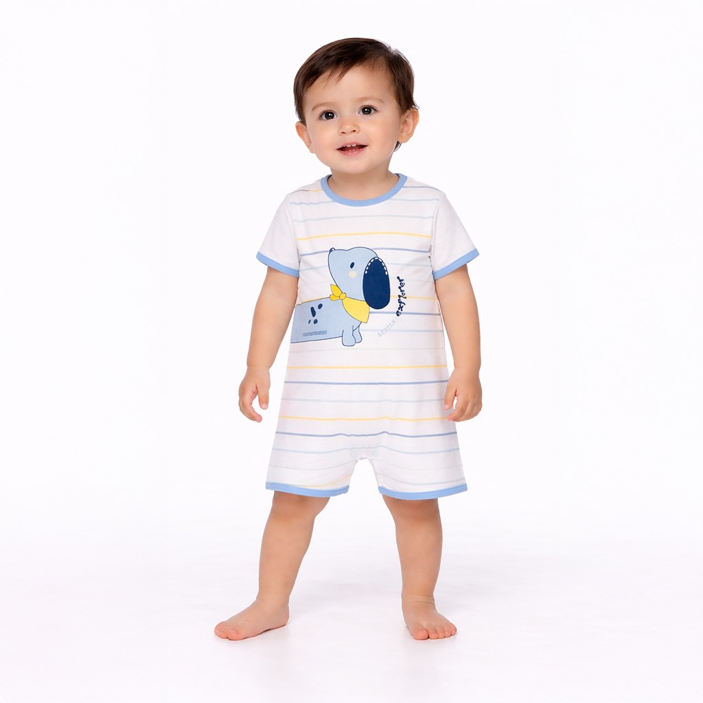 Pelele beb&eacute; algod&oacute;n manga corta