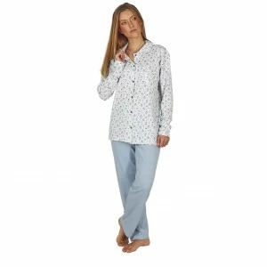 Pijama largo mujer camisa estampada
