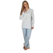 Pijama largo mujer camisa estampada
