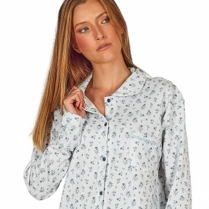 Pijama largo mujer camisa estampada