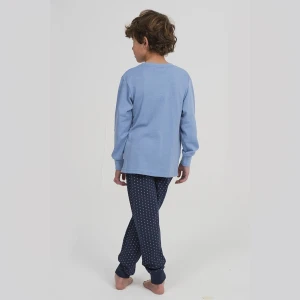 Pijama largo juvenil tonos azules