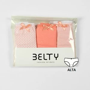 Braga mujer alta estampado salm&oacute;n pack x 3