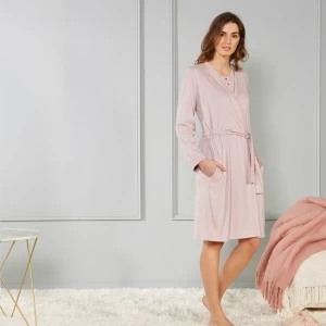 Bata mujer larga cruzada de modal algod&oacute;n