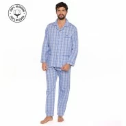 Pijama de tela de popelin de cuadros 100% Algod&oacute;n
