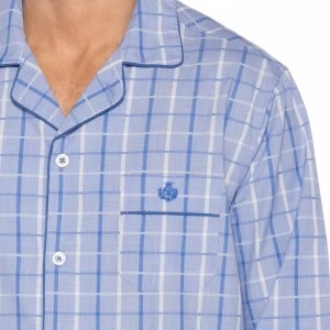 Pijama de tela de popelin de cuadros 100% Algod&oacute;n