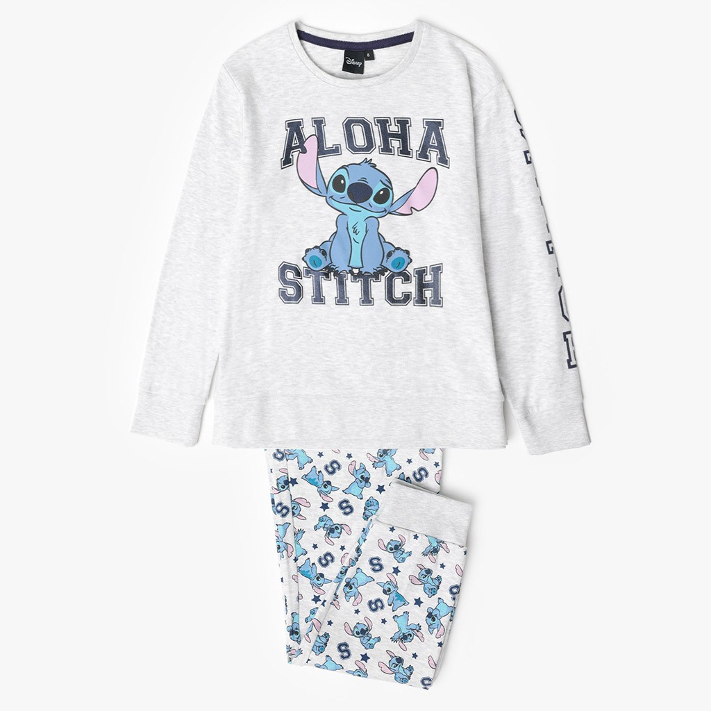 Pijama algodón niña manga larga Stich