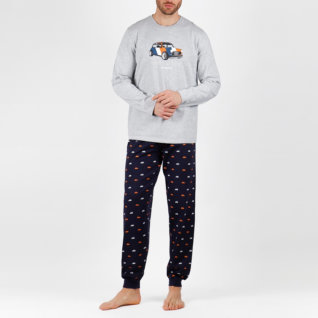 Pijama hombre manga larga algodón