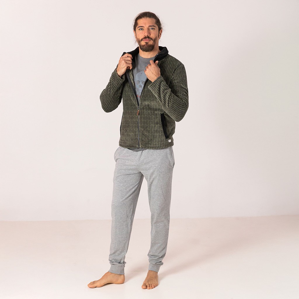 Bata corta hombre estampada con cremallera