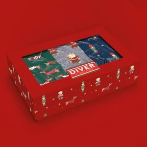 Calcet&iacute;n hombre pack 3 caja regalo Diver by
