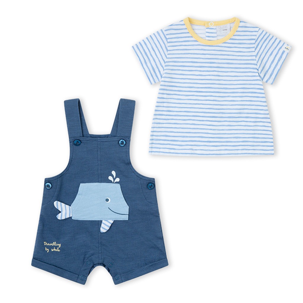 Conjunto beb&eacute; dos piezas peto algod&oacute;n