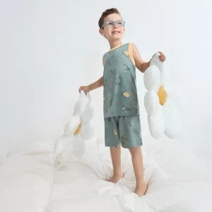 Pijama algod&oacute;n ni&ntilde;o sin mangas estampado