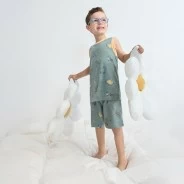 Pijama algod&oacute;n ni&ntilde;o sin mangas estampado